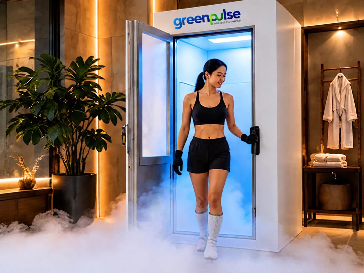 Arctic Chill Nitrogen Cryotherapy Chamber (1–2 Person, Breathable Air) in use