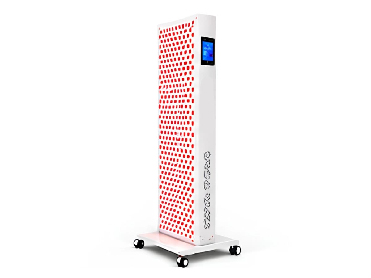 Luma Tower Tall Red Light Therapy Stand side view
