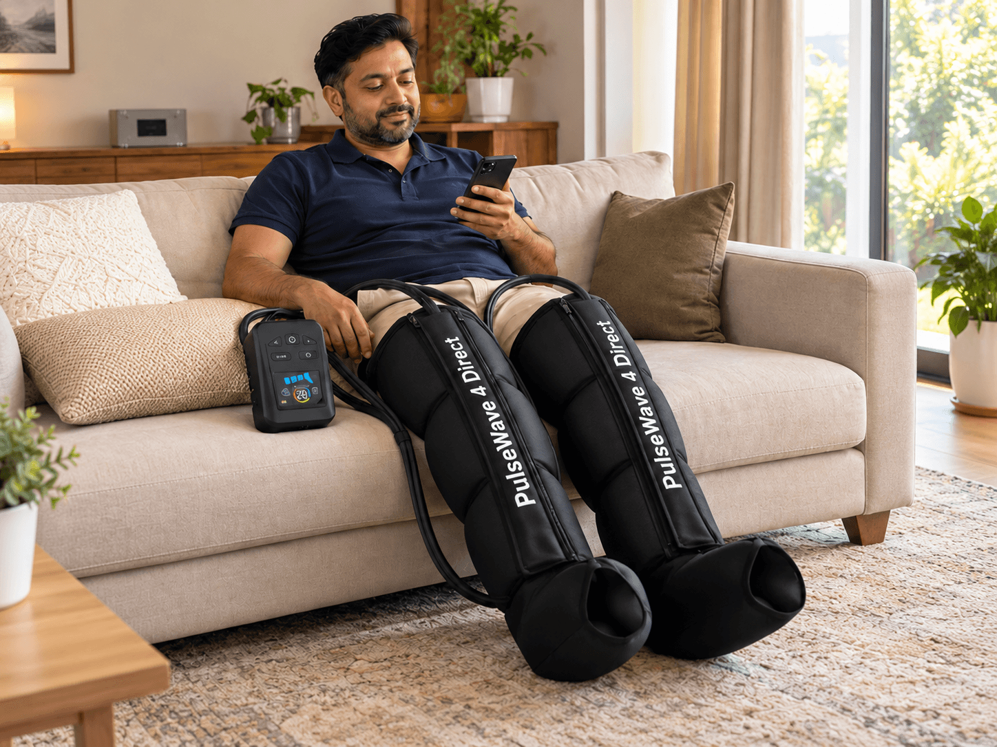 PulseWave 4 Direct Air Compression Boots (4-Chamber, Hand Controller)