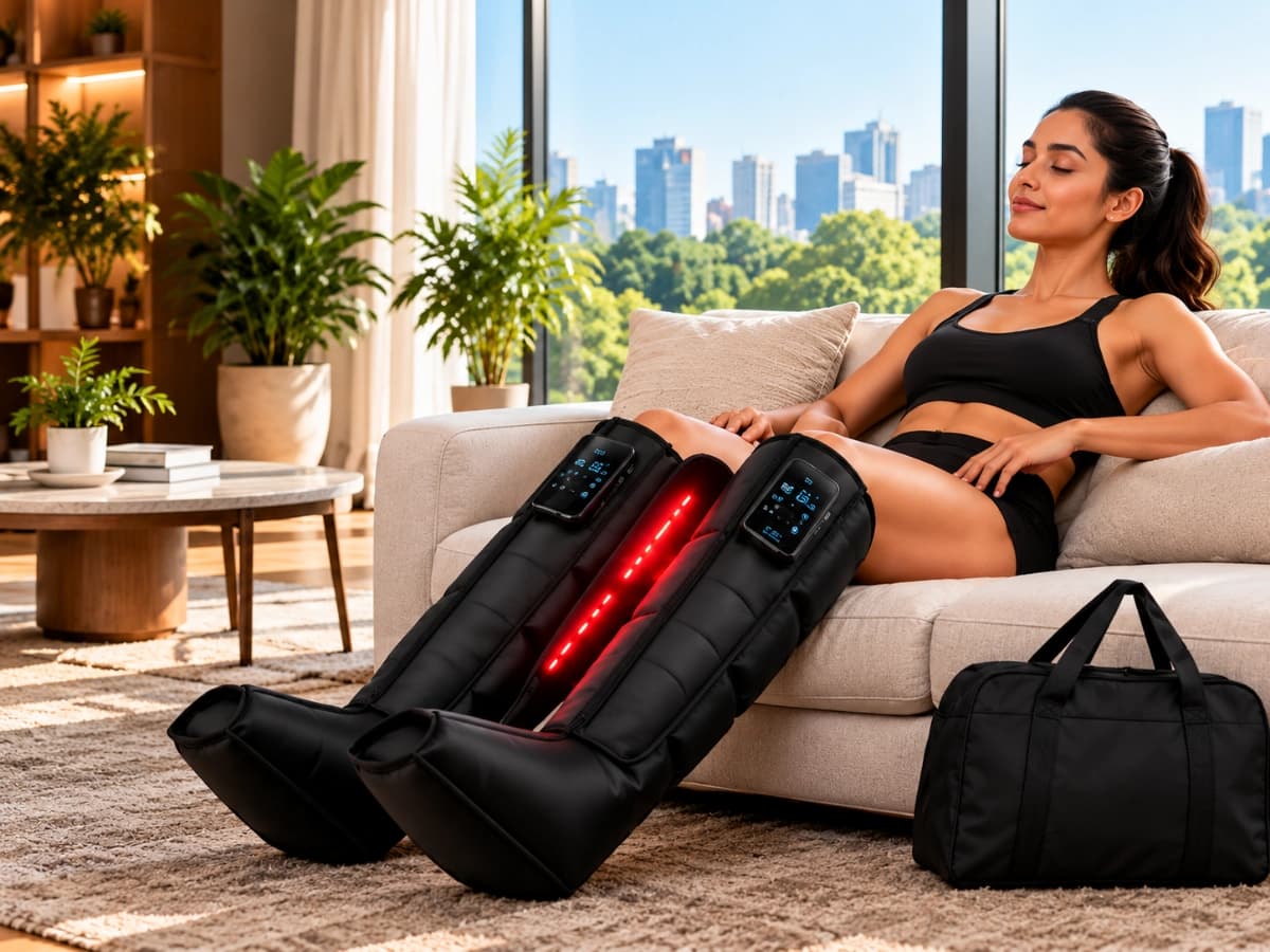 PulseWave Glow Wireless Compression Boots with Infrared Light