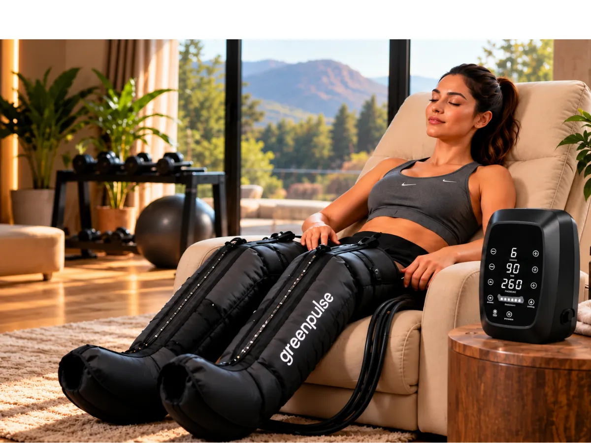 PulseWave Pro 6 Air Compression Recovery System (6-Chamber) in use